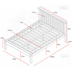 Derby Small Double 4ft Pine Wooden Bed Frame White size