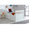 Captains Single 3ft White Wooden Storage Bed with Drawers closed