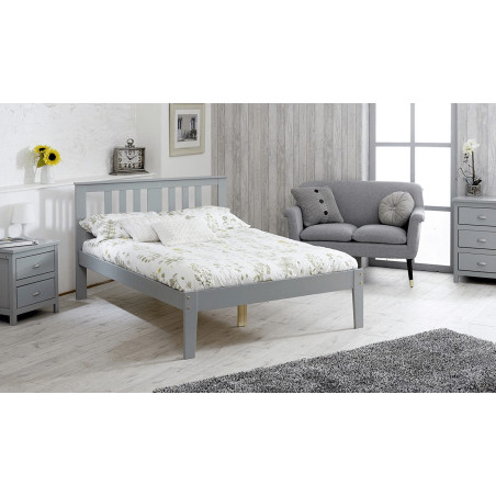 Kingston Small Double 4ft Wooden Bed Frame Grey front