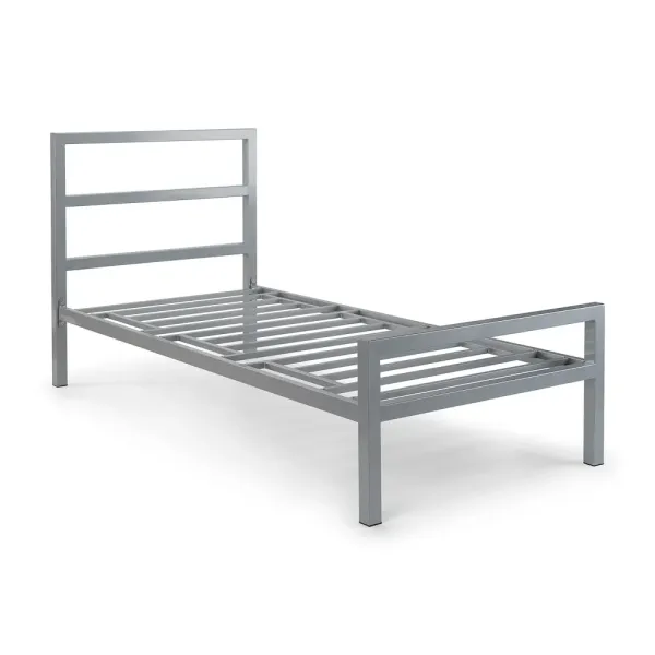 Upgrade Your Bedroom with Soto Metal Bed in Silver Finish | Home Divine