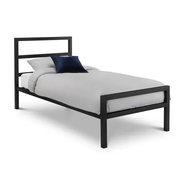Upgrade Your Bedroom with Home Divine's Soto Metal Bed in Satin Black Finish