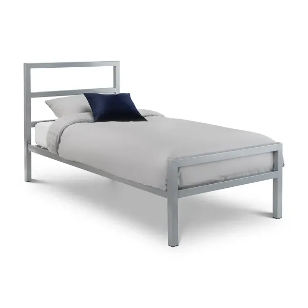 Upgrade Your Bedroom with Soto Metal Bed in Silver Finish | Home Divine