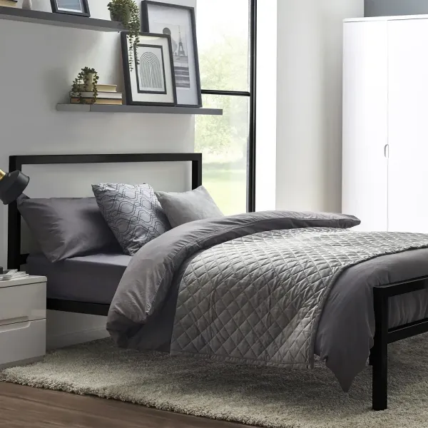 Upgrade Your Bedroom with Home Divine's Soto Metal Bed in Satin Black Finish