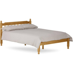Colonial Kingsize 5ft Spindle Wooden Bed Frame Waxed Pine side view