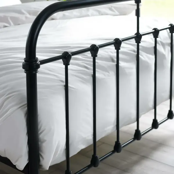 Home Divine - Logan Metal Bed in Black Finish: Stylish & Durable Furniture