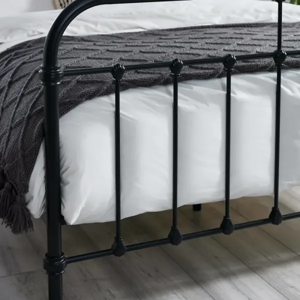 Home Divine - Logan Metal Bed in Black Finish: Stylish & Durable Furniture