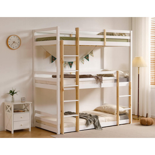 Lydia Wooden 3 Tier Triple Sleeper Bunk Bed White