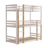 Lydia Wooden 3 Tier Triple Sleeper Bunk Bed White without mattress