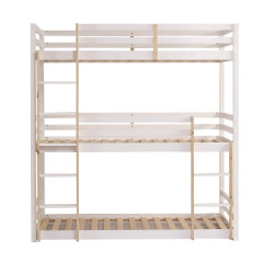Lydia Wooden 3 Tier Triple Sleeper Bunk Bed White front