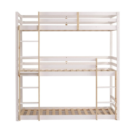 Lydia Wooden 3 Tier Triple Sleeper Bunk Bed White front