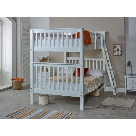 Malvern Small Double Bunk Bed White footend