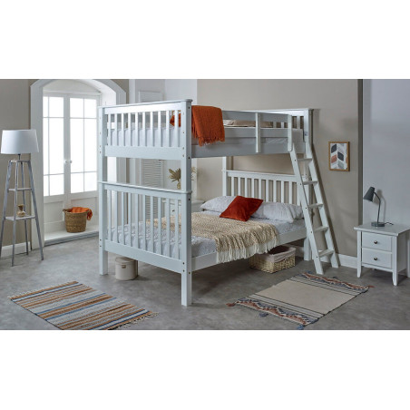 Malvern Small Double Bunk Bed White front