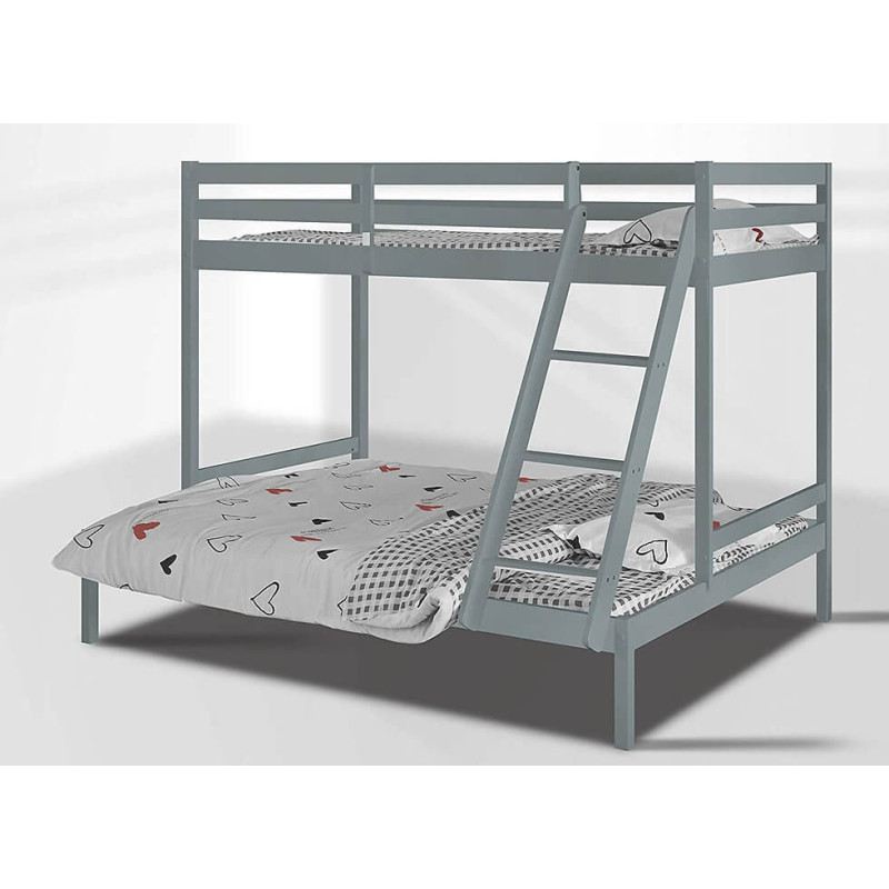 Surrey Wooden Triple Sleeper Bunk Bed Grey  ladder