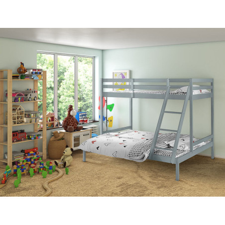 Surrey Wooden Triple Sleeper Bunk Bed Grey