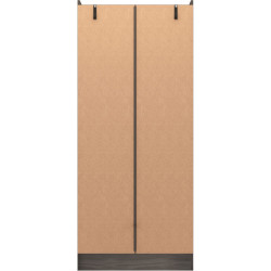 Nevada 2 Door 1 Drawer Wardrobe black wood grain back