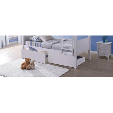 Bedford White Wooden Bunk Bed underbed