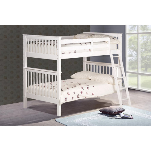 Oxford Single Wooden Bunk Bed White