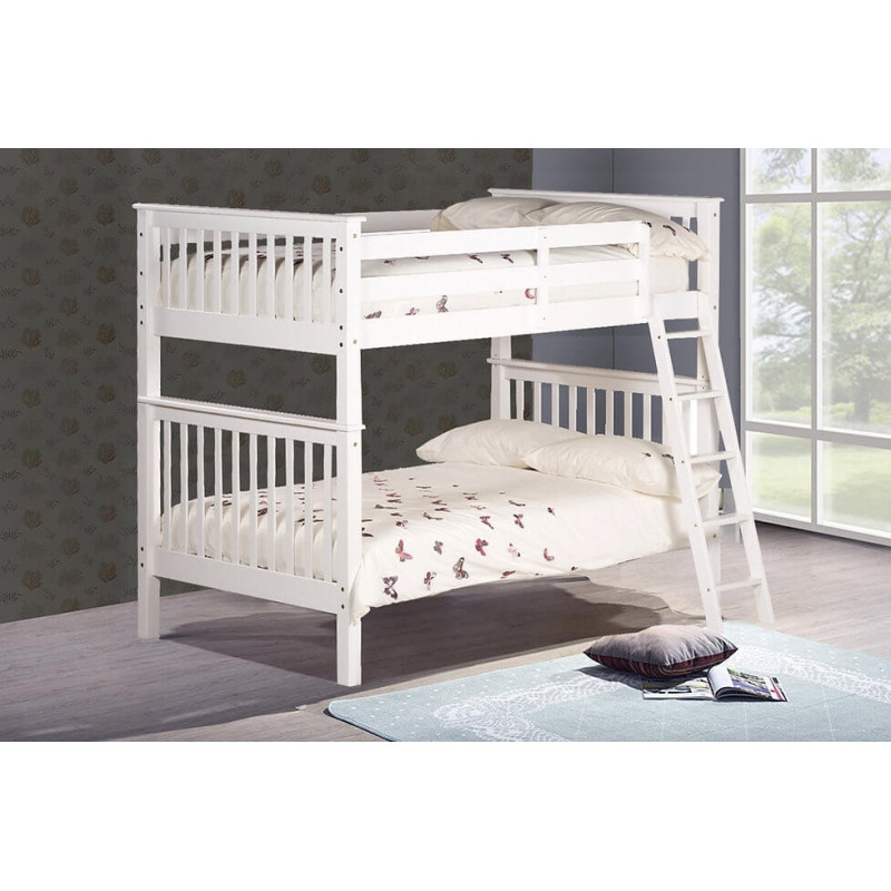 Oxford Single Wooden Bunk Bed White
