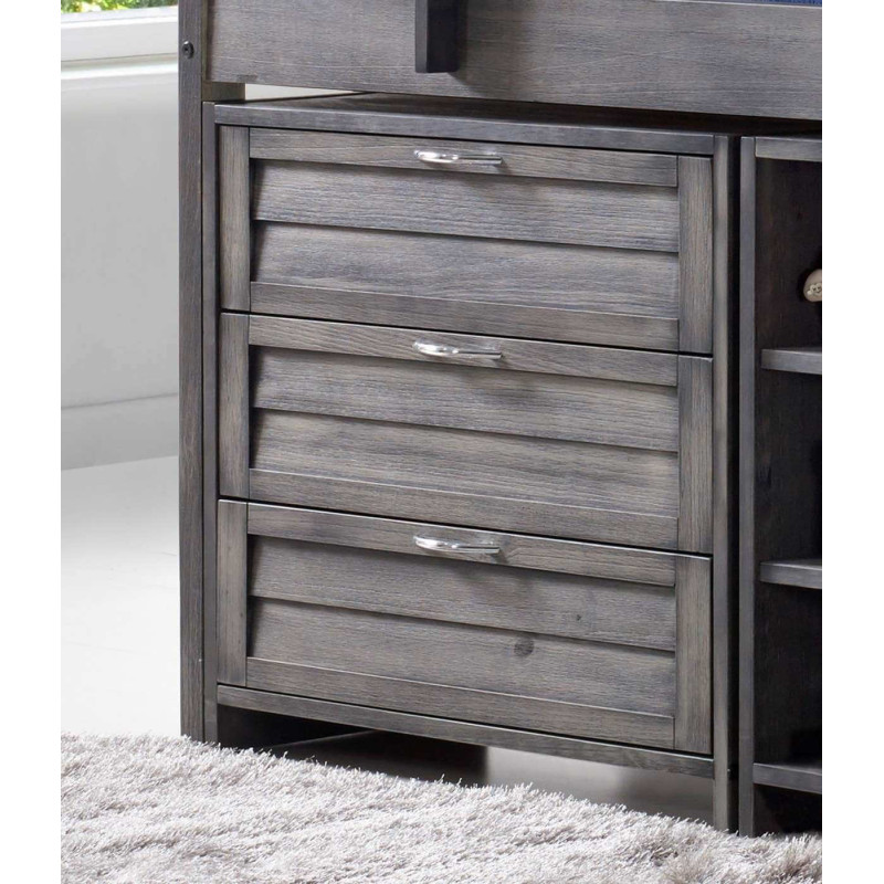 Cozy Mid Sleeper Storage Bed with Ladder on Left front drawer