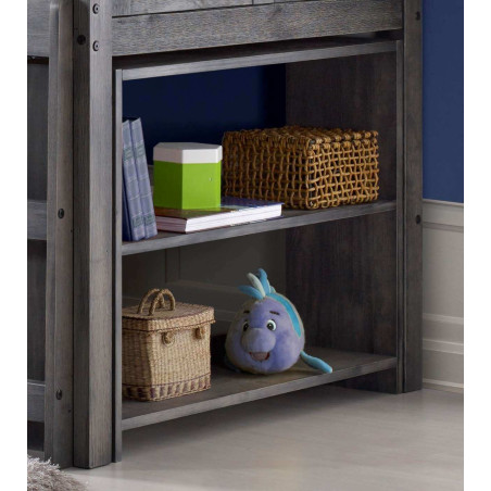 Cozy Mid Sleeper Storage Bed with Ladder on Left shelf