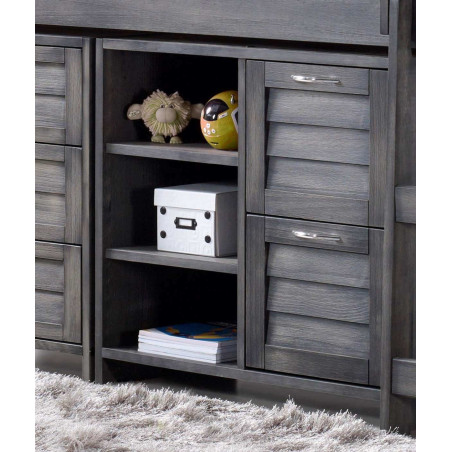 Cozy Mid Sleeper Storage Bed with Ladder on Right drawers