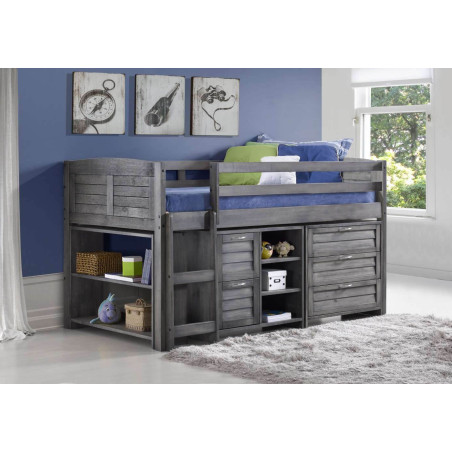 Cozy Mid Sleeper Storage Bed with Ladder on Left