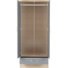 Nevada 2 Door 1 Drawer Wardrobe grey gloss/light oak effect veneer internal
