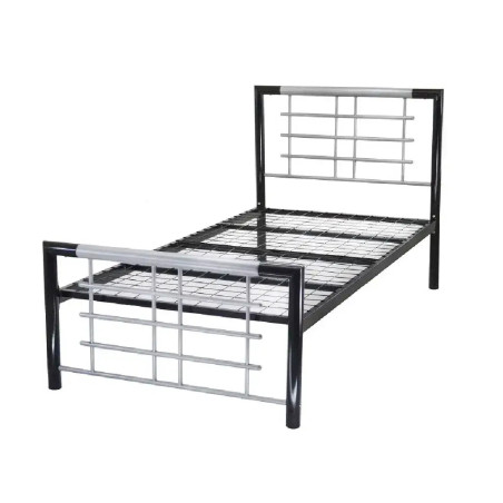 Atlanta Metal Bed Frame Black & Silver single