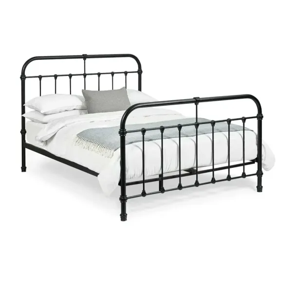 Home Divine - Logan Metal Bed in Black Finish: Stylish & Durable Furniture