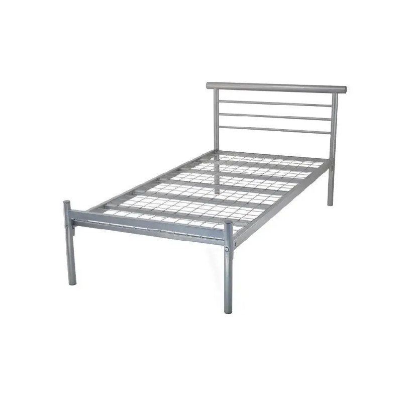 Contract Mesh Base Metal Bed Frame Silver single