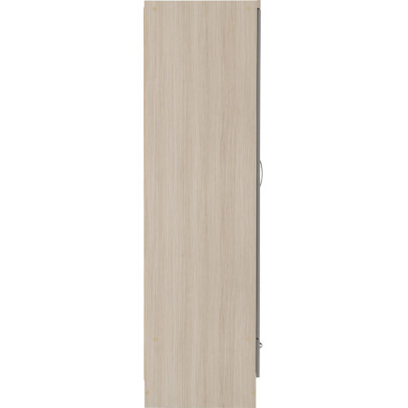 Nevada 2 Door 1 Drawer Wardrobe grey gloss/light oak effect veneer side panel