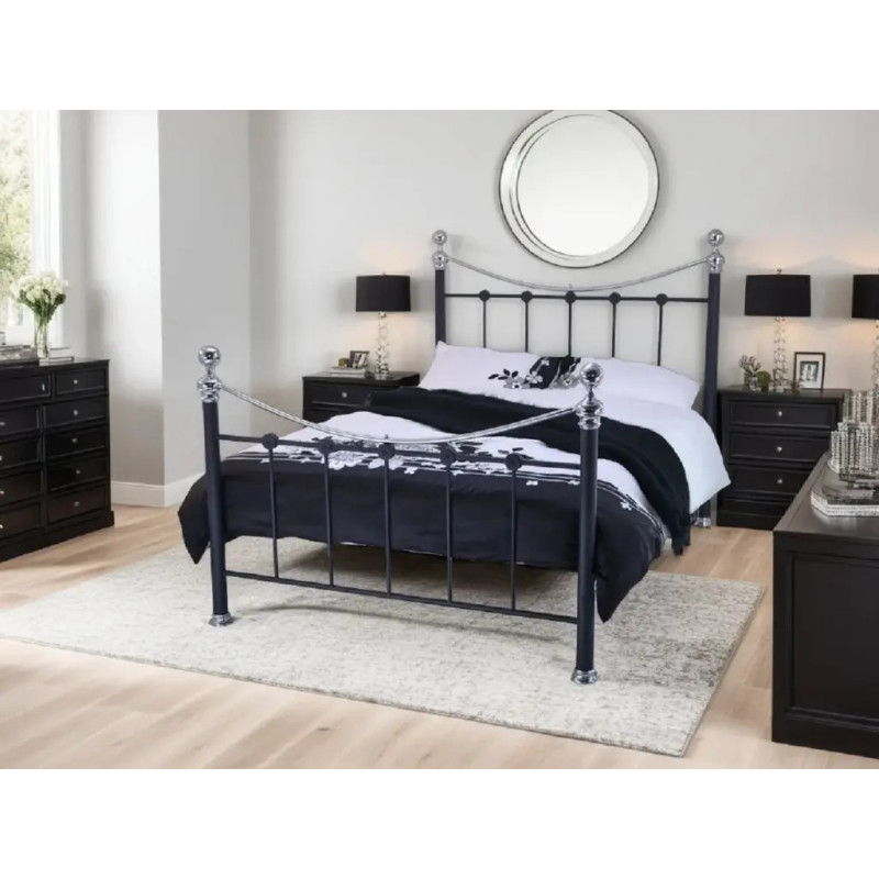 Cambridge Metal Bed Frame in Black/Chrome