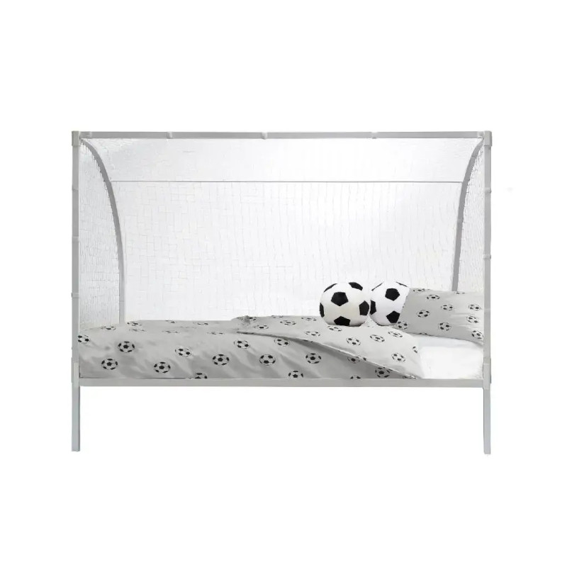Soccer Goal Single Metal Bed Frame White front