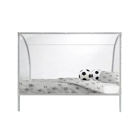 Soccer Goal Single Metal Bed Frame White front