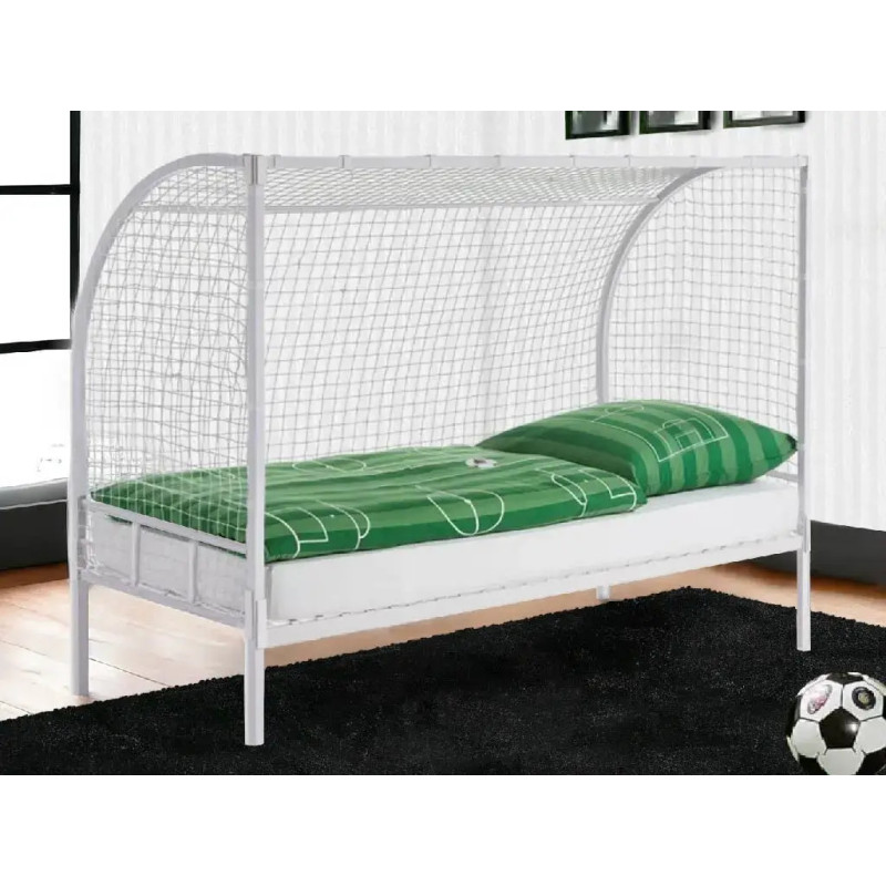 Soccer Goal Single Metal Bed Frame White