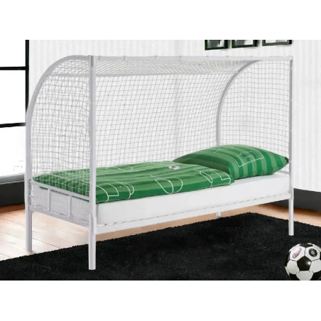 Soccer Goal Single Metal Bed Frame White