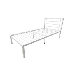 No Bolt Margot Single Metal Bed Frame White without mattress