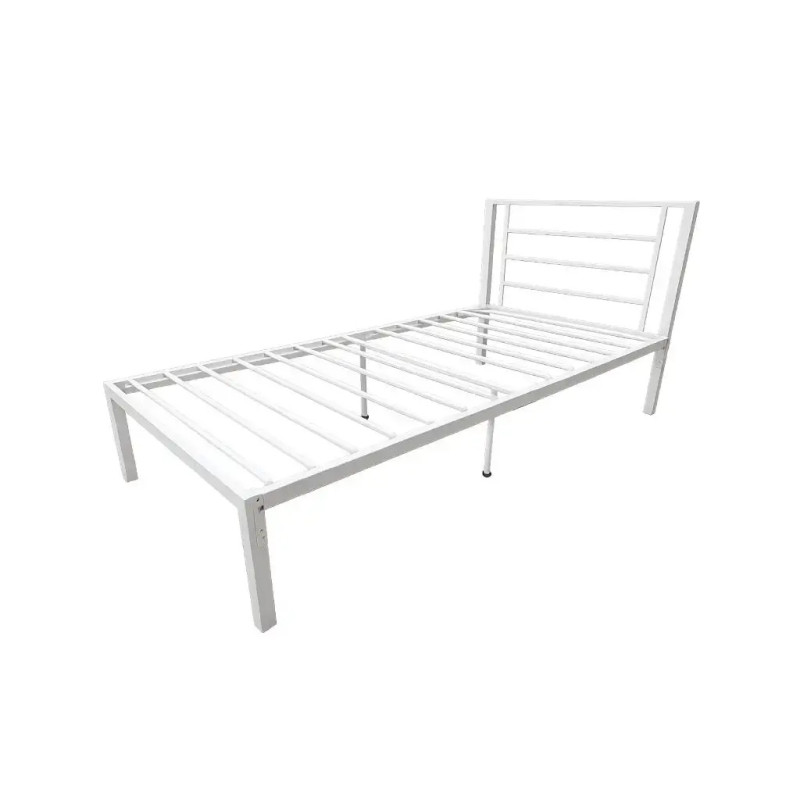 No Bolt Margot Single Metal Bed Frame White without mattress