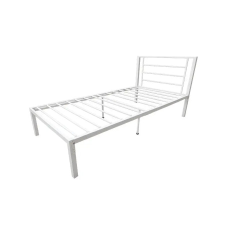 No Bolt Margot Single Metal Bed Frame White without mattress