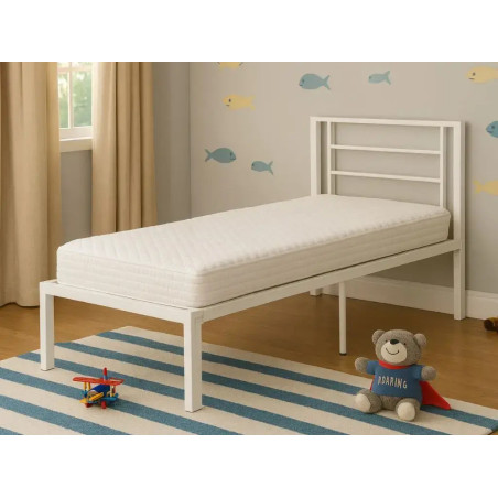No Bolt Margot Single Metal Bed Frame White