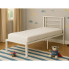 No Bolt Margot Single Metal Bed Frame White