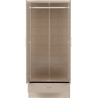 Nevada 2 Door 1 Drawer Wardrobe oyster gloss/light oak effect veneer internal
