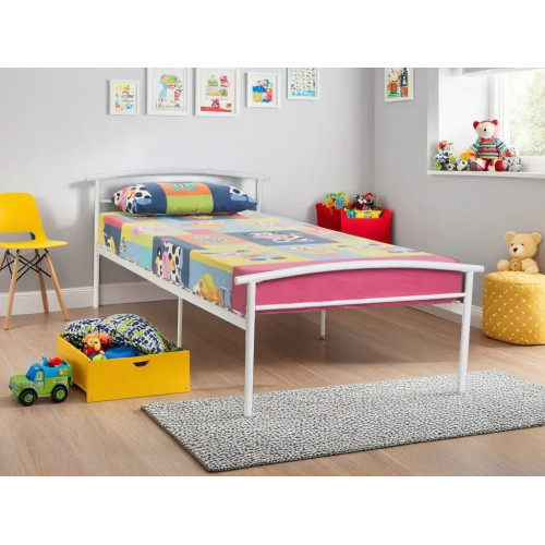 Kieran Single Metal Bed Frame White