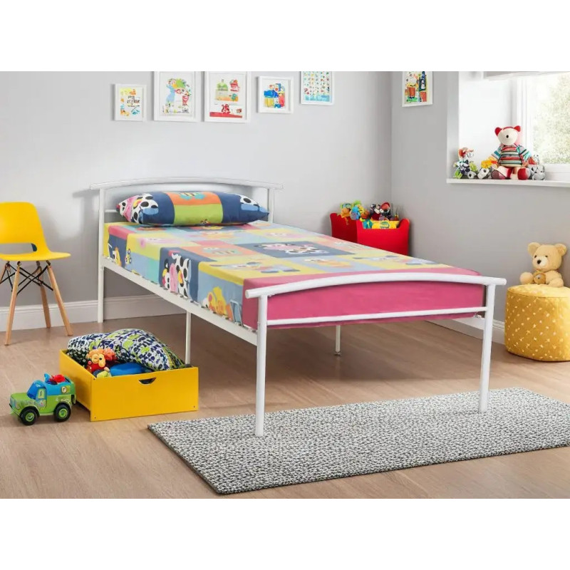 Kieran Single Metal Bed Frame White