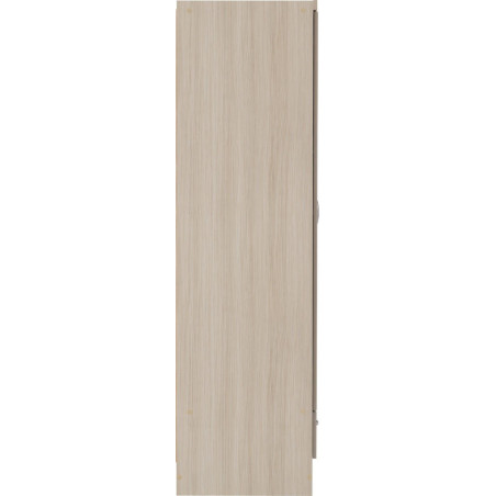 Nevada 2 Door 1 Drawer Wardrobe oyster gloss/light oak effect veneer side panel