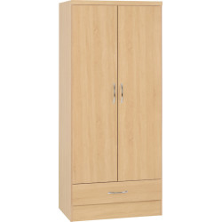 Nevada 2 Door 1 Drawer Wardrobe Sonoma oak effect