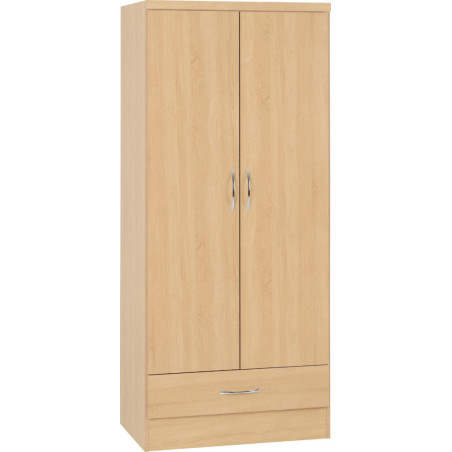 Nevada 2 Door 1 Drawer Wardrobe Sonoma oak effect