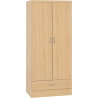 Nevada 2 Door 1 Drawer Wardrobe Sonoma oak effect