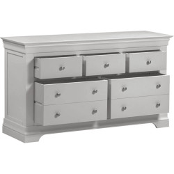 Bordeaux 3 Plus 2 Drawer Chest Pebble Grey opened