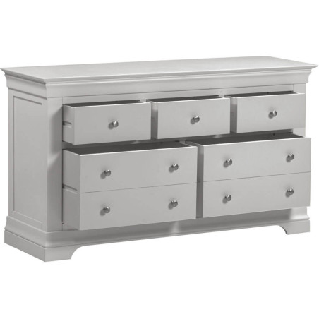 Bordeaux 3 Plus 2 Drawer Chest Pebble Grey opened